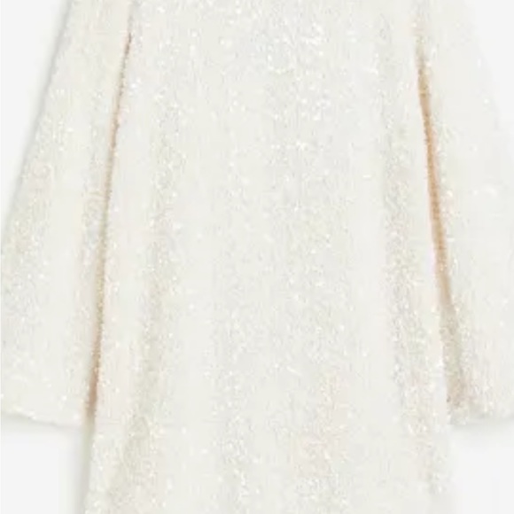 NWT H&M white sequined mini dress - Picture 3 of 3